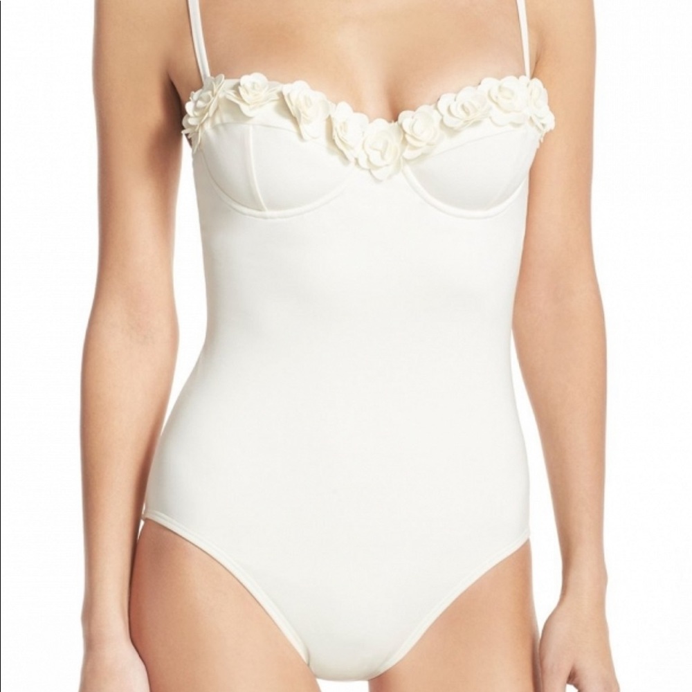 Kate Spade Cream Floral One-piece Swimsuit